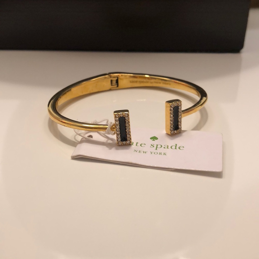 NWT Kate Spade Raising the Bar Bracelet in Black